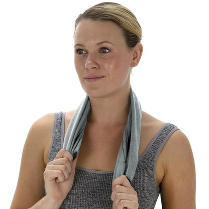 Wonder Towel - Ultra Absorbent Luxury Fitness Workout Towel, Microfiber Cooling Towel for Face and Neck, Quick Drying, Soft to Touch, Exercise at Home or Gym, Great for Yoga,16x28, Light Grey
