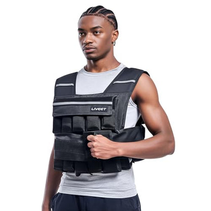 Adjustable Weighted Vest for Men Women, 20lb Weight Vest with 20 Removable Weights