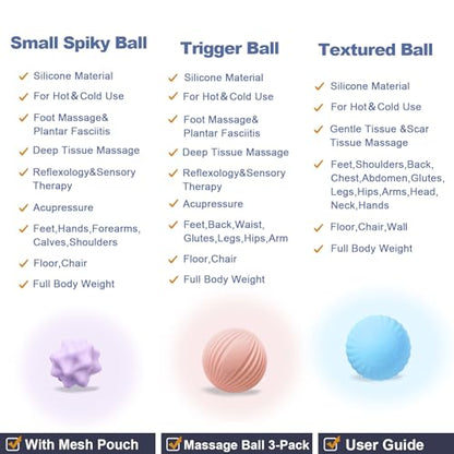 Silicone Massage Ball Set for Yoga and Myofascial Release - style: Silicone Massage Ball Set for yoga