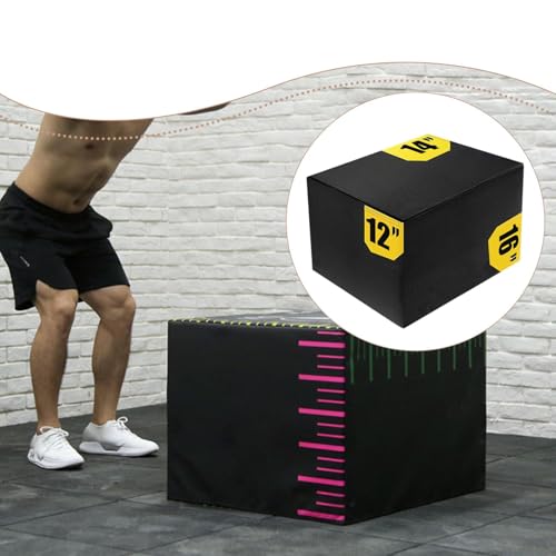 Plyometric Jumping Box Exercise Box with Shock-Absorbing PVC Cotton Material for Adults and Children for Home Fitness Strengt
