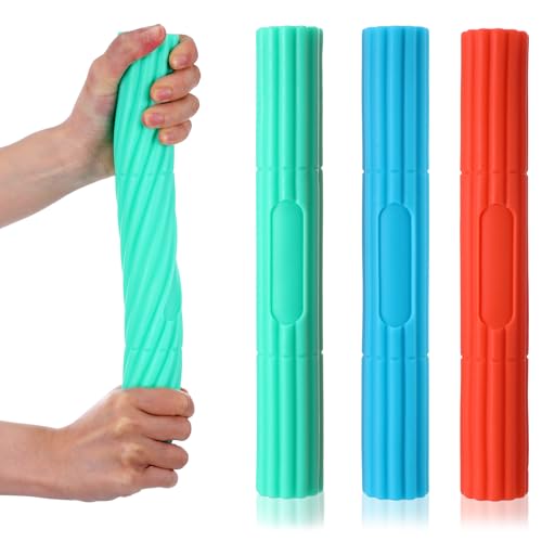 3 Pcs Twist Hand Exerciser Bars for Physical Therapy - Relieves Tendonitis Pain & Improve Grip Strength - Tennis Elbow, Golfer's Elbow, Tendonitis, Wrist, Forearms Pain Relief Hand Therapy Bar