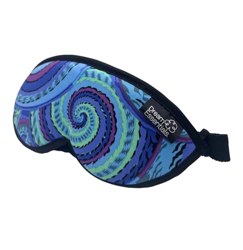 Dream Essentials Dreamland Premium Sleep Mask, Handmade in the USA, Breathable Natural Cotton, Adjustable Strap, Men and Women, Nose Bridge for Light Block, Travel, Yoga, Meditation (Dream Spiral) - color: Dream Spiral