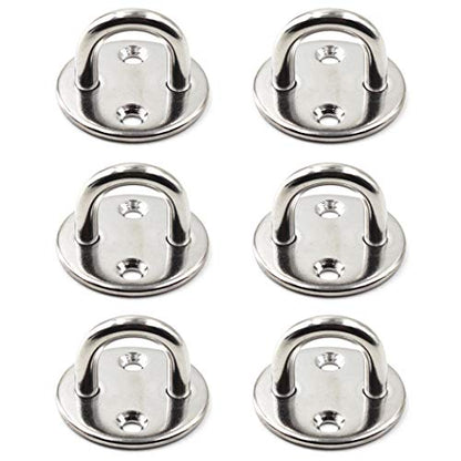 Ceiling Wall Mount Hook Heavy Duty Anchor Round Shape 5mm 3/16" 304 Stainless Steel Great for Yoga Swings Hammocks/Boat Rigging/Marine Deck Hardware/Suspension Training Straps