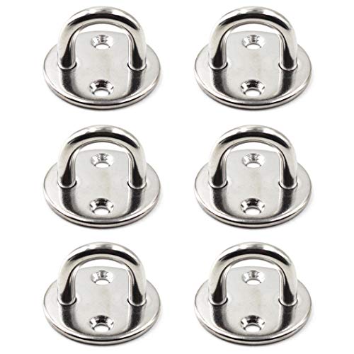 Ceiling Wall Mount Hook Heavy Duty Anchor Round Shape 5mm 3/16" 304 Stainless Steel Great for Yoga Swings Hammocks/Boat Rigging/Marine Deck Hardware/Suspension Training Straps