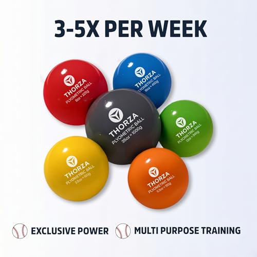 Thorza Weighted Training Balls (6-Pack) – Plyometric Throwing Set for Pitching Velocity & Arm Strength | Color-Coded Overload & Underload for Baseball Training