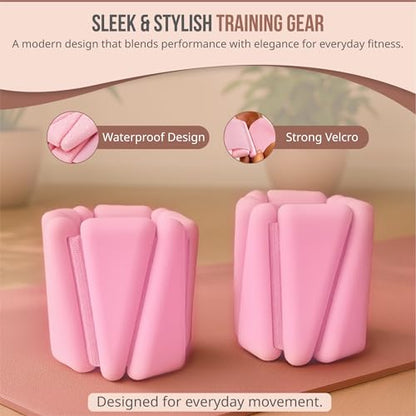Solaea Adjustable Ankle & Wrist Weights, 4lb Pair for Pilates & Yoga