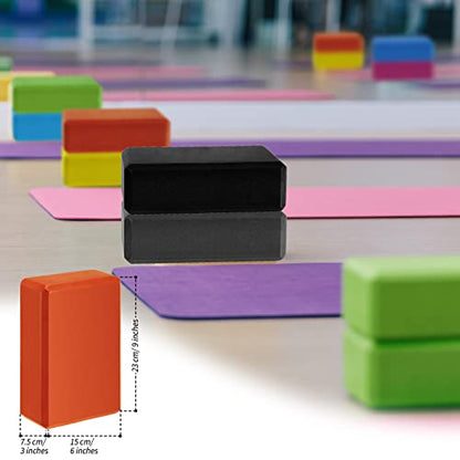 10 Pcs Foam EVA Yoga Blocks Lightweight Non Slip Supportive Yoga Bricks for Pilates Stretching and Meditation, Women Men Yogi Beginners - color: Mixed Colors