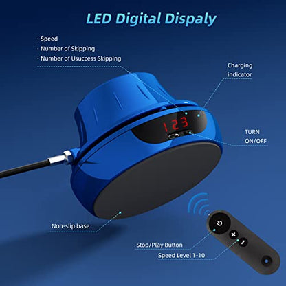 Smart Jump Rope Machine Electronic Skipping Ropes 1-10 Speed Level Adjustment Multiplayer Jumping Rope Groups Rope Skipping LED Display Counter Workout for Women/Men/Kids