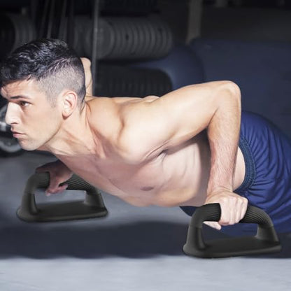 Push Up Bars, Ergonomic Pushup Handles for Home Gym Training - color: A: Black