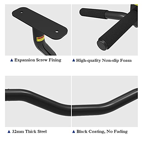 Wall Mounted Pull Up Bar for Outdoor,Heavy Duty Wall Mount Chin Up Bar with Multi-Grip,Fitness Bar Dip Station-Max Supports to 440 Lbs/B - color: B