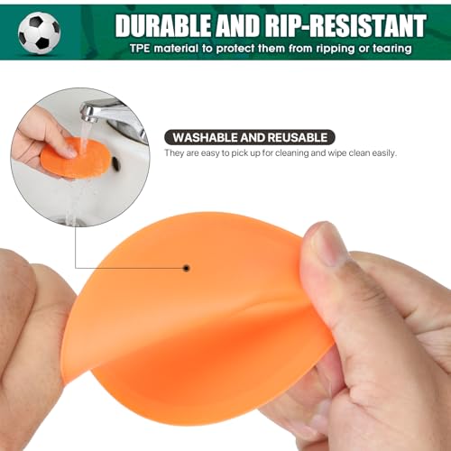 Spot Markers 4inch 9inch Rubber Agility Dots Flat Cones Non Slip Sports Dots Floor Spots Agility Markers for Kids Soccer Football Basketball Speed Agility Training - style: 24pcs Orange 4inch