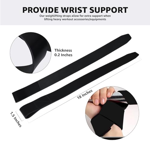 | Leather weight Lifting Wrist Straps | Set of 2, 20" Genuine Leather Grips for heavy lifts | Soft, Pliable, Wrist support for Strength Training & Exercise
