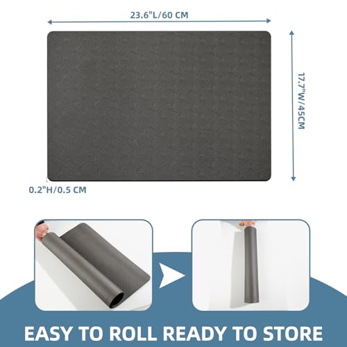 Non-Slip Workout Mat for Under Desk Ellipticals,Thicker & Quieter,23.6x17.7x0.2",Suitable for Ellipse Leg Exerciser, Foot & Leg Pedal Exerciser for Seniors Fitness, Floor Protection,Enhanced Stability