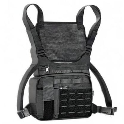 KINGSLONG Running Chest Pack, EDC Travel Pack for Hiking (B-Black)