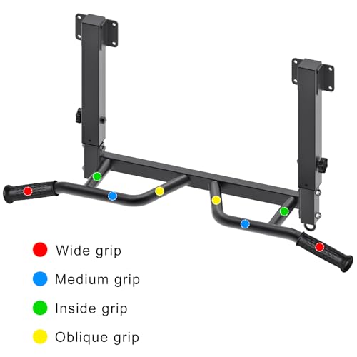 SELEWARE Heavy Duty Welded Pull Up Bar Wall/Joist/Ceiling Mount Chin Up Bar - color: E1: Black Joist Mount Pull Up Bar