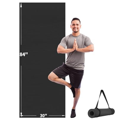 CAMBIVO Yoga Mat for Women and Men, Extra Long and Wide Exercise Mat(72"x48"/84"x30"), Large Non Slip Workout Mat for Yoga, Pilates, Fitness, Barefoot Workouts, Home Gym Studio - size: 84" x 30" x 6mm