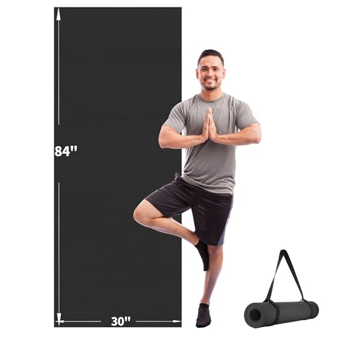 CAMBIVO Yoga Mat for Women and Men, Extra Long and Wide Exercise Mat(72"x48"/84"x30"), Large Non Slip Workout Mat for Yoga, Pilates, Fitness, Barefoot Workouts, Home Gym Studio - size: 84" x 30" x 6mm