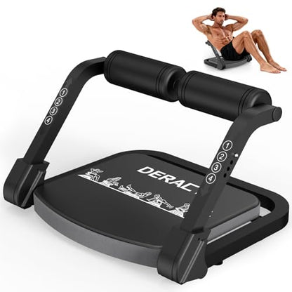 DERACY Sit Up Exercise Equipment, Adjustable Ab Machine, Multi-Functional Sit Up Machine, Ab Workout Equipment, Ab Trainer Machine for Women Men - color: BLACK GRAY