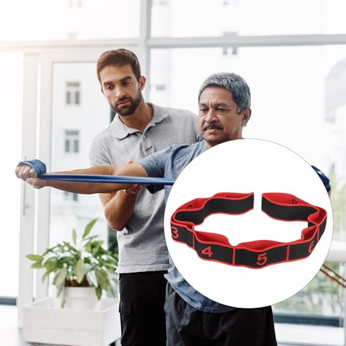 PATIKIL Exercise Bands, Yoga Stretching Strap Latin Elastic Bands for Physical Dance Stretch Pilates Resistance Bands - color: Black/Red