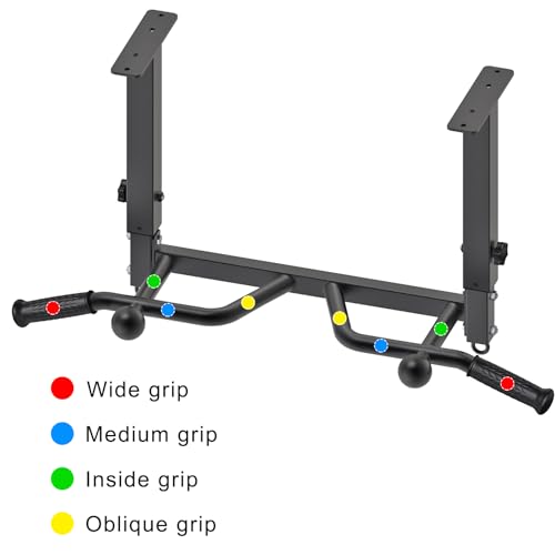 SELEWARE Heavy Duty Welded Pull Up Bar Wall/Joist/Ceiling Mount Chin Up Bar - color: F2: Black 24" Ceiling Mount Pull Up Bar