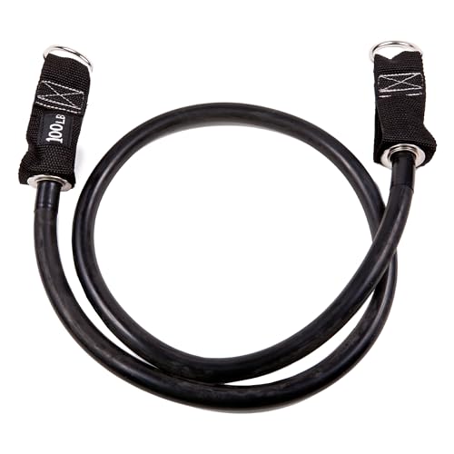 GoFit Resistance 100lbs Training Power Tubes – Heavy-Duty Exercise Bands for Strength, Stretching, Home Workouts, Yoga, Pilates, and Full Body Fitness, Black