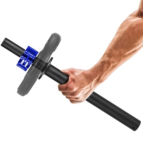 Forearm Strengthener & Forearm Exerciser, Wrist Exerciser Bar with a Barbell Clamps, Wrist Curl and Rotation Strength Trainer, Ideal for Grip Strength, Forearm Muscle Building
