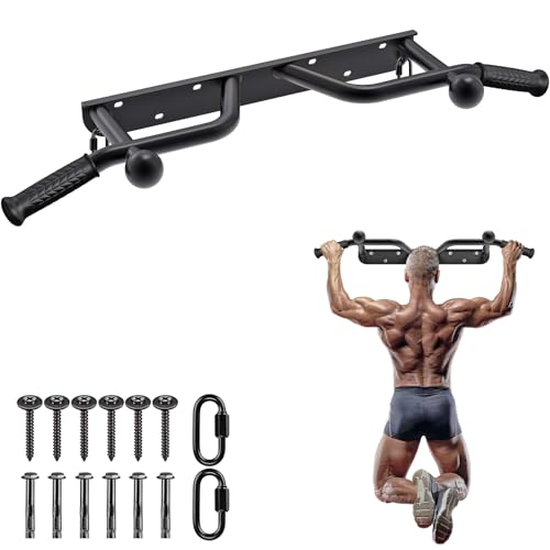 SELEWARE Heavy Duty Welded Pull Up Bar Wall/Joist/Ceiling Mount Chin Up Bar - color: C2: Black Wall Mount Pull Up Bar