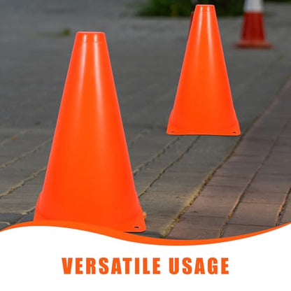 FUOYLOO 8pcs Orange Football Training Cones 23cm Plastic Sports Practice Markers for Outdoor Soccer Drills Youth Agility and Fitness Training