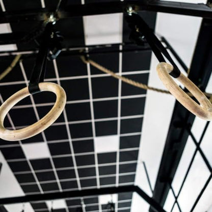 Adjustable Birch Gym Rings Set, Strength Training Equipment, for Children, Indoor/Outdoor Swing