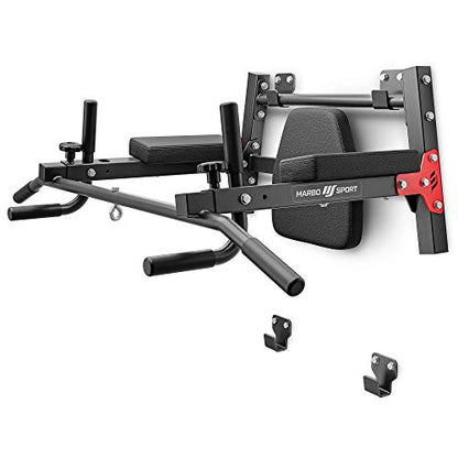 Marbo Sport Pull-Up Bar, Wall Mount, Adjustable, Alloy Steel, Black (150 kg)
