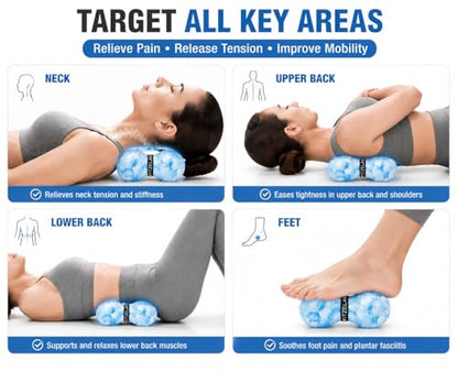 Double Lacrosse Massage Ball for Myofascial Release, Quality Certification, Massage Deep Tissue for Waist Back Feet, Trigger Point Therapy, Muscle Knots, Peanut Massage Ball for Muscle Pain
