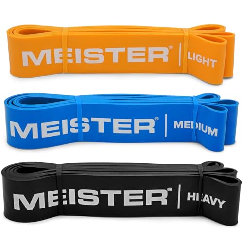 Meister X Band Comfort-Width 41" x 2" Resistance Bands - X-Wide Premium Loop Bands - style: 3 Band Set / Medium