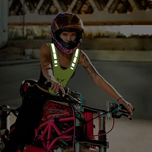 TCCFCCT Reflective Running Vest, High Visibility Running Gear with Large Pocket - color: 1 Pack Fabric Yellow