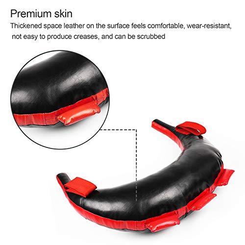 Ox Horn Weightlifting Sandbag, Weight Training Power Bag Filled Weight Fitness Sandbag for Weight Lifting Squat Twist Snatch Warm up Exercise - color: Red & Black