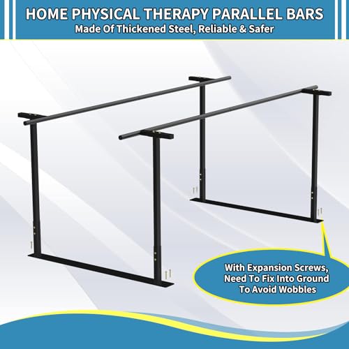 Physical therapy parallel bars, Walking assist bar for rehab & walking balance issues, Adjustable height & width (6FT) - size: 6FT