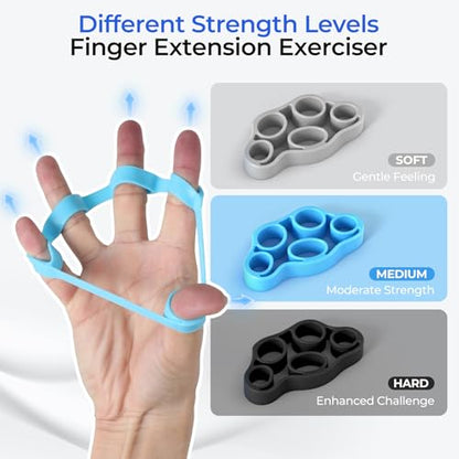 Hand Gripper Strengthener Set - Hand Grip Strengthener, Stress Balls for Adults,Grip Strength Trainer for Hand Sensitivity Training,Hand Rehabilitation Exercising - size: 9 pcs