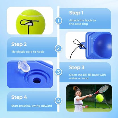 Tennis Trainer | Reaction Bounce Tool | Self Tennis Practice Ball with String | for Adults Kids Dogs Party Yard Home Outdoor Training Court