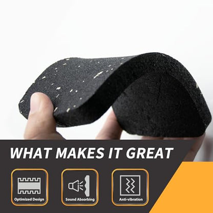 Thick Rubber Treadmill Mat Pads, for Noice Reduce, Anti Vibration, Floor Protection of Exercise Equipment, Stationery Bike, Rowing Machine and Home Gym Station ( 6 inch Length, 3 1/2 inch Width)