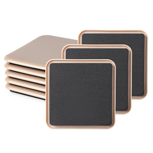 8 Pcs 3 1/2'' Furniture Sliders Pads for Hardwood Floors（Square） - size: 3 1/2" Square-8 Pack Beige