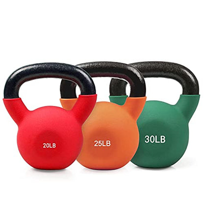 RitFit Neoprene Coated Kettlebell Weight Set, Solid Cast Iron - color: 75LB (20-30LB）