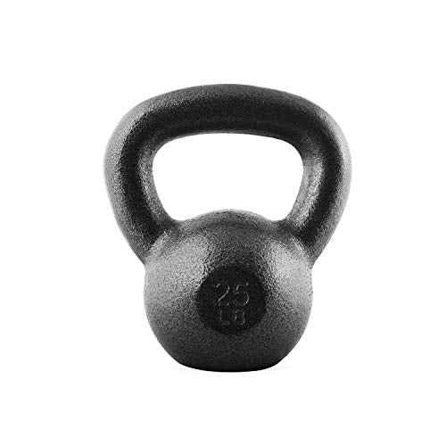 WF Athletic Supply Hammerstone Painted Cast Iron Kettlebells, Home & Gym Equipment, Great for Strength Training, Full Body Workout & Crossfit Training, Color & Size Options Available in 10-80 Pounds - color: d. 25lb - Black