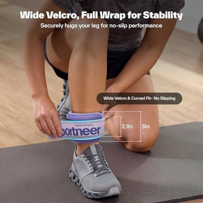 Sportneer Ankle Weights 0.5/1/2/3/5 LBS 1 Pair Wrist Leg Arm Weights - color: Purple, size: 2 lb x 2