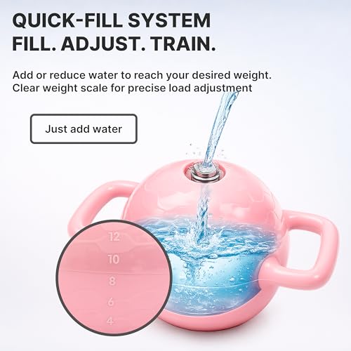 Water-Filled Adjustable Kettlebell, 2-12 lb, Dual Handle Weight for Women
