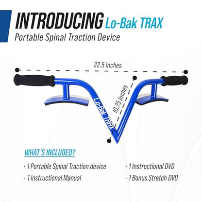 Lo-Bak TRAX Lumbar Spine Stretcher - Upper & Lower Back Stretcher Pain Relief – Portable Spine Decompressor & Back Cracking Device for Herniated Discs, Sciatica, Scoliosis - Blue - color: Blue