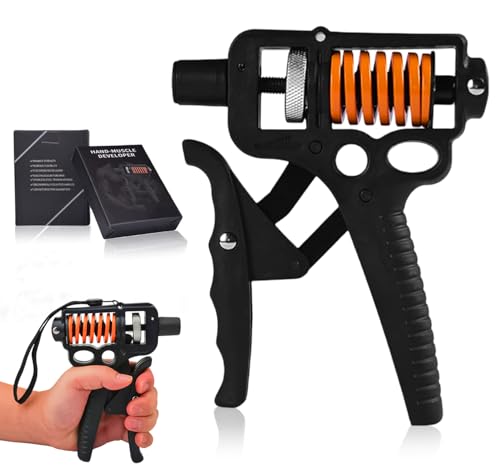 Adjustable 10–400 lb Grip Strength Trainer (Premium Adjustable Grip Strengthener for Forearm Training) Alloy Frame, Titanium-Plated Steel, TPR Non-Slip Handles (Orange)