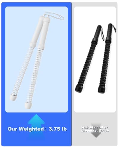 Weighted Ropeless Battle Ropes for Home Gym: 2PCS Heavy Duty Cordless Battle Ropes for Strength Building, HIIT Workout and Low-Impact Aerobic Training for Men & Women