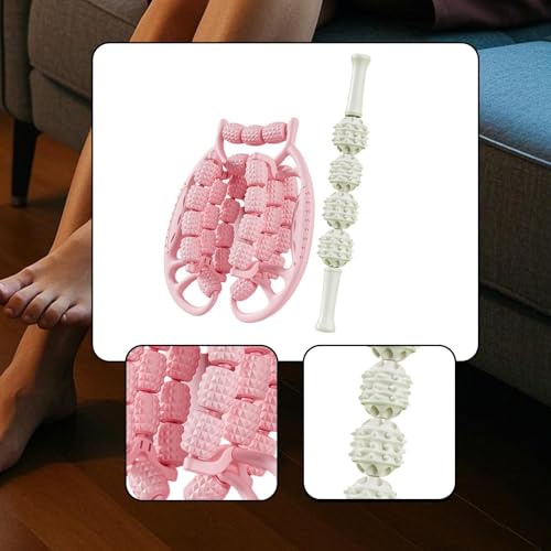 2 Pieces Muscle Roller Massage Tools for Legs and Neck, Pink