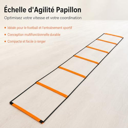 Kids Agility Ladder, Speed Ladder Training for Football & Soccer, 15ft Agility Speed Ladder with Storage Bag, Team Conditioning Equipment, Flitting Agility Ladder 8 Grid - style: Flitting Agility Ladder 8 Grid