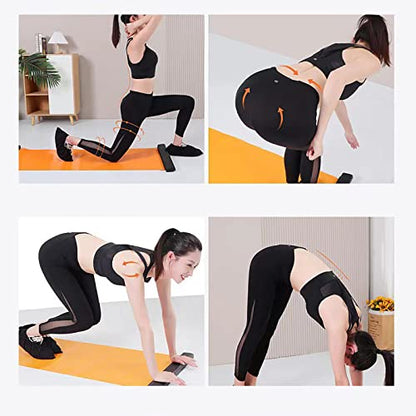 FAMKIT Slide Board Mat with End Stops, 78.7 x 19.7in Balance Workout Slider Non-Slip Training Equipment with Sliding Booties & Carry Bag for Home Gym Low Impact Balance Training