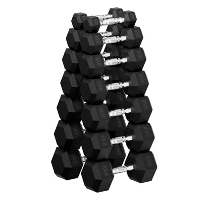HANDBODE Rubber Coated Hex Dumbbell Set, 90-640 lb - size: 280 lb Set (Pair of 5, 10, 15, 20, 25, 30, 35 lb)